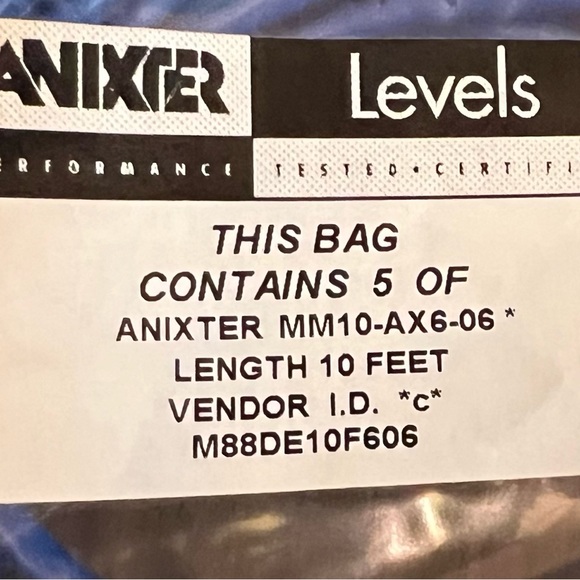 Set of 5 - Patch Cord Mod 24 AWG 4-Pair stranded Enhanced CAT 5e A/B 10ft Blue - Picture 3 of 3